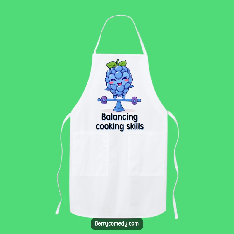 Funny Blue Raspberry Teeter-Totter Apron: Mischievous Wink Chef Gift!