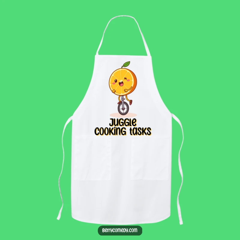 Funny Orange Unicycle Apron: Wobbly Legs Chef Gift!