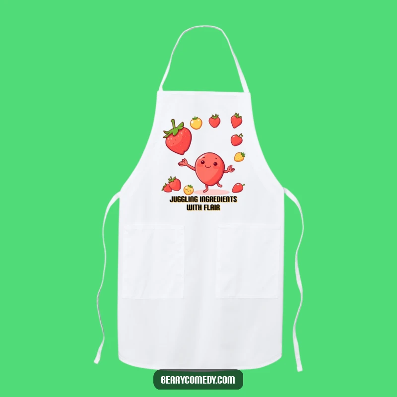 Funny Strawberry Juggling Fruit Apron: Hilarious Kitchen Accessory Gift for Cooks