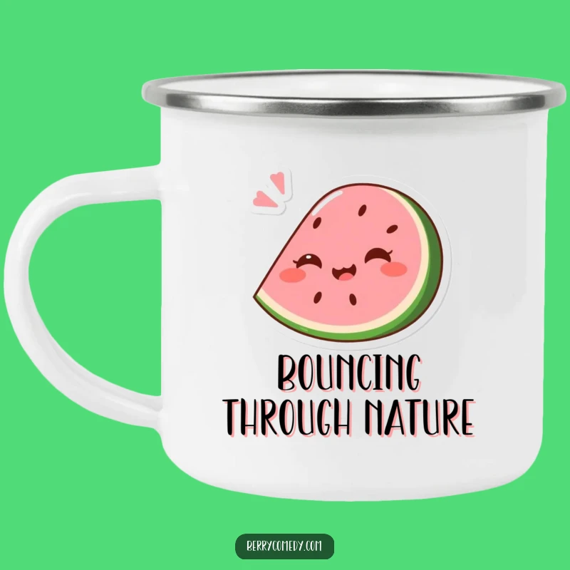 Funny Watermelon Bounce Camping Mug: Giggling Squashed Summer Mug!