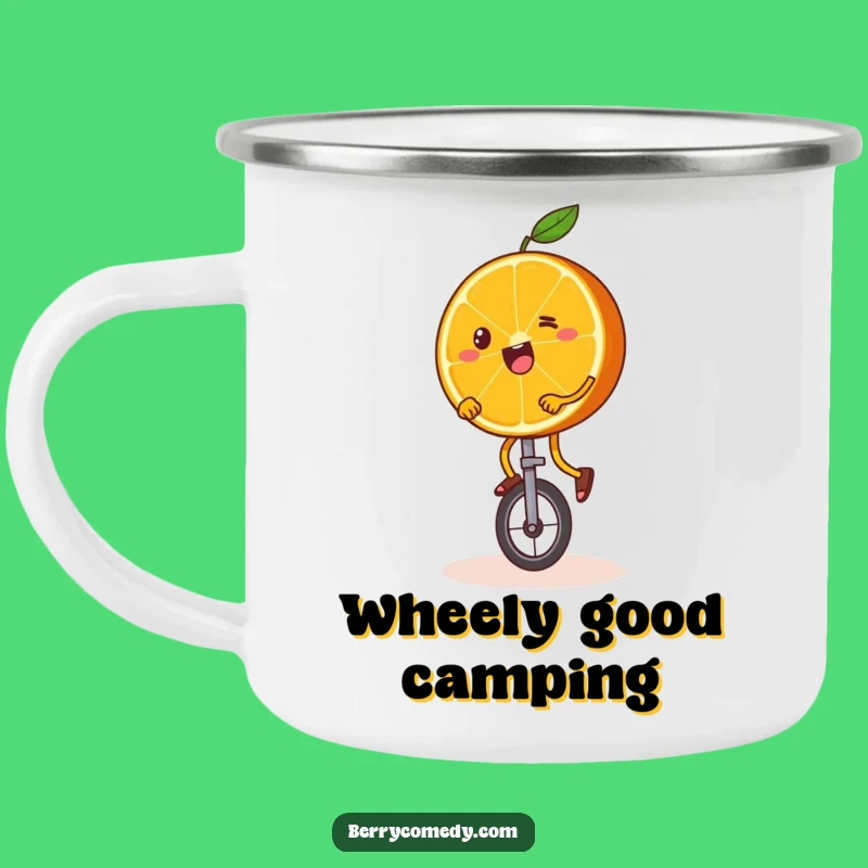 Funny Orange Unicycle Camping Mug: Wobbly Legs Adventure Mug!