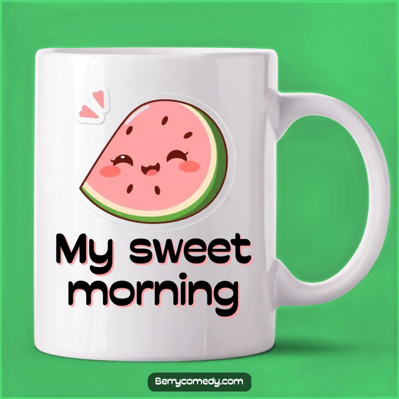 Funny Watermelon Bounce Mug: Giggling Squashed Wedge, Hilarious Summer Gift!