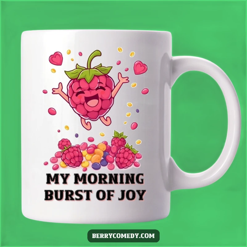 Funny Raspberry Leaping Seeds Mug: A Hilarious Gift for Joyful People