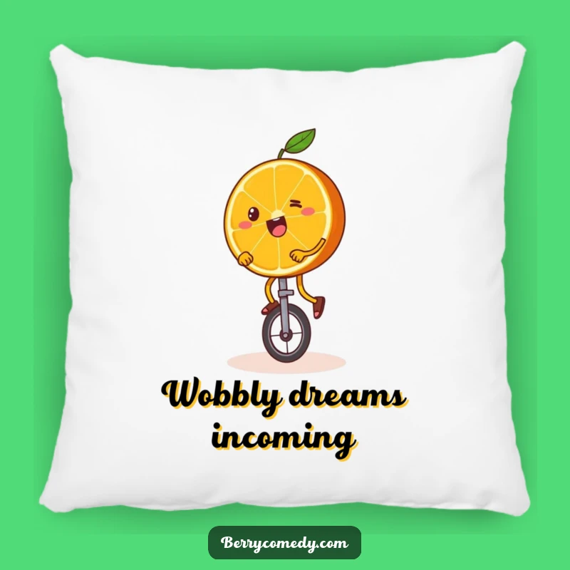 Funny Orange Unicycle Pillow: Wobbly Legs Cushion, Gift!