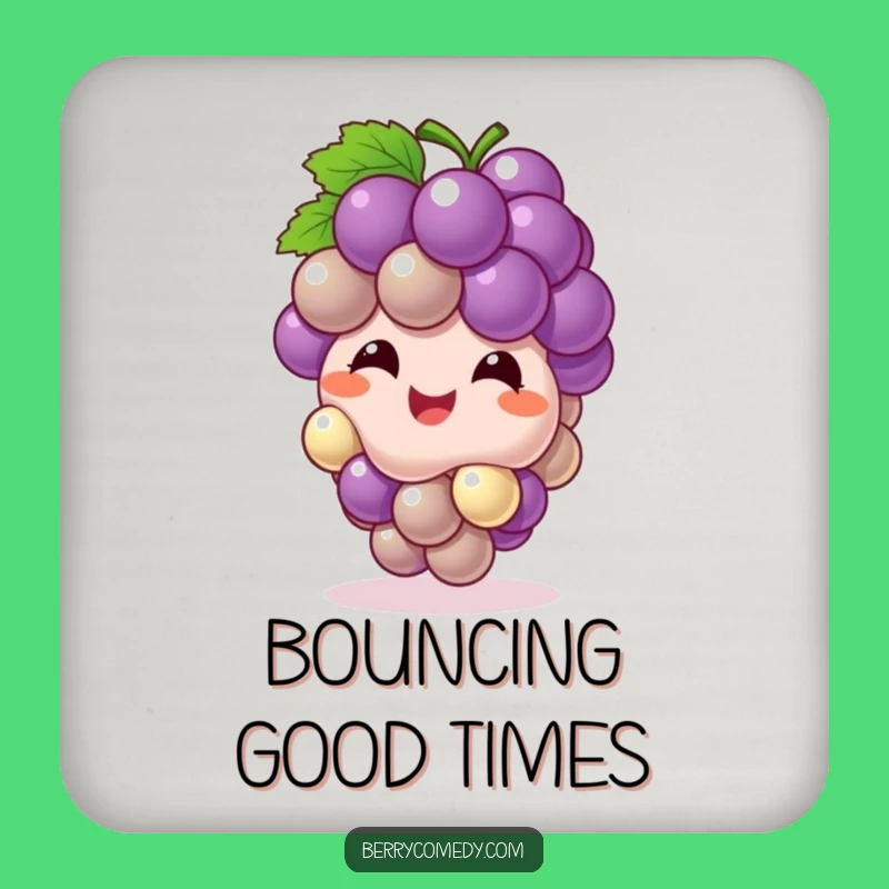 Funny Giggling Grape Cluster Coaster: Protect Surfaces with Playful Humor Gift