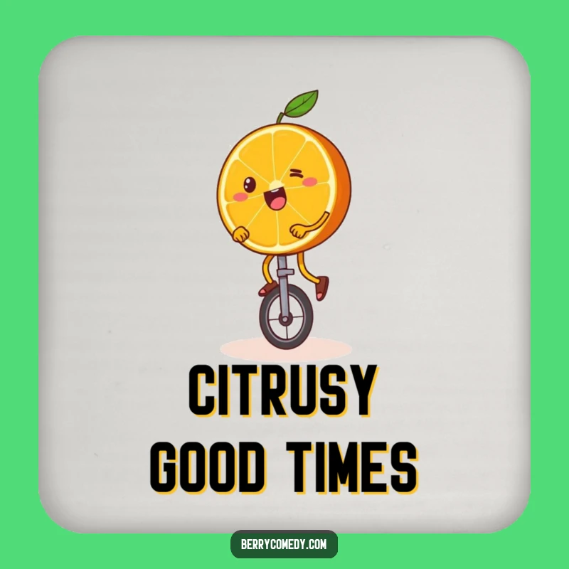Funny Orange Unicycle Coaster: Wobbly Legs Protector, Gift!