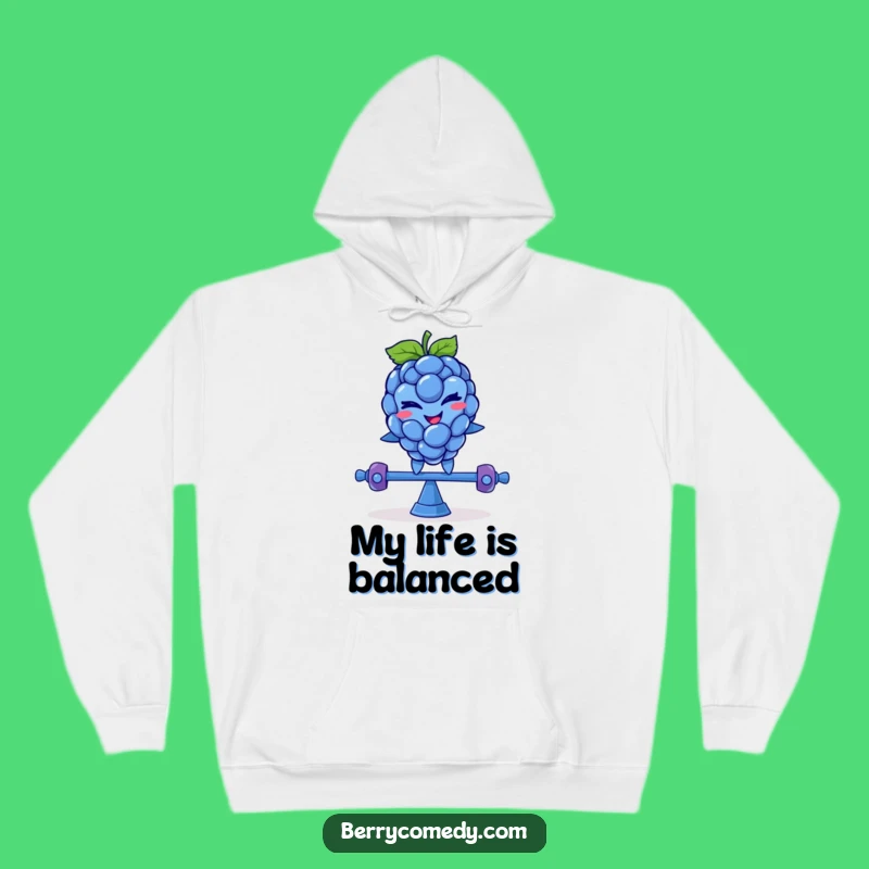 Funny Blue Raspberry Teeter-Totter Hoodie: Mischievous Wink, Cozy Funny Gift!