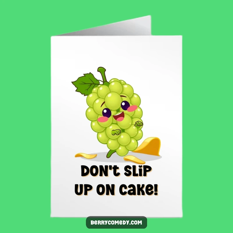 Free Printable Funny Birthday Card: Tripping Grape's Hilarious Mishap