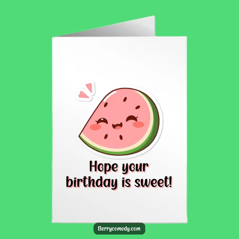 Free Printable Funny Birthday Card: Giggling Watermelon Birthday Bounce
