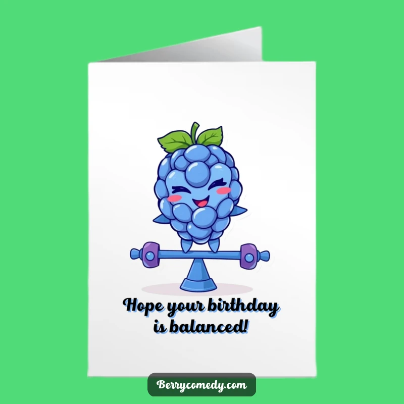 Free Printable Funny Birthday Card: Blue Raspberry Teeter-Totter Mischief