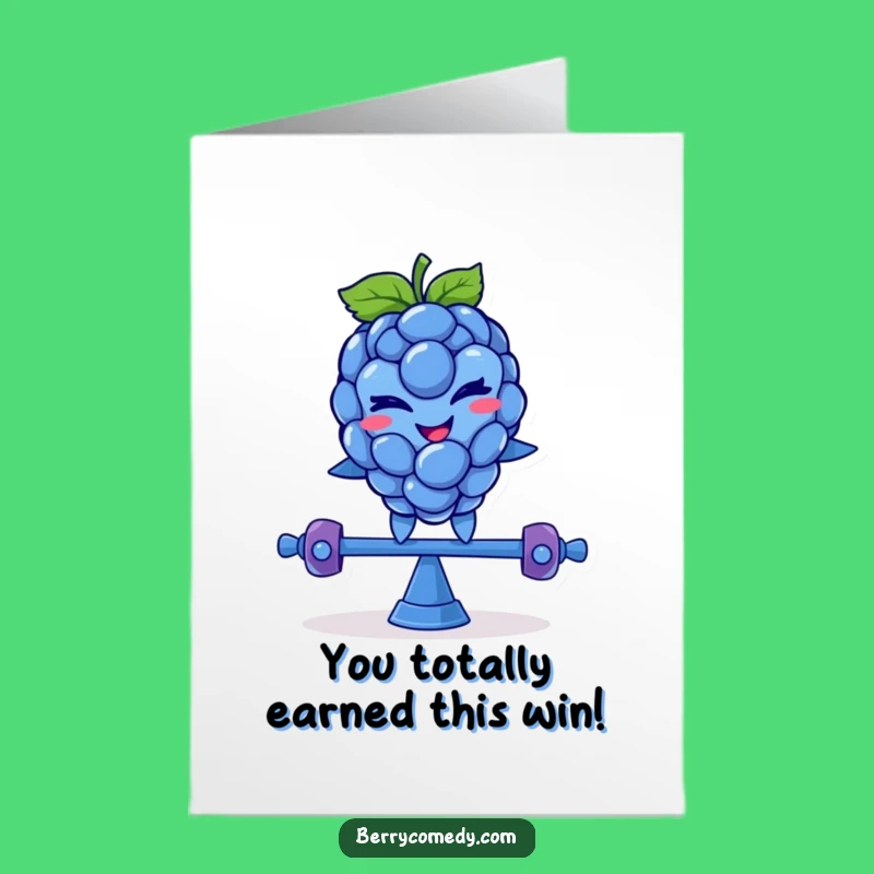 Free Printable Congrats Card: Blue Raspberry Teeter-Totter Victory
