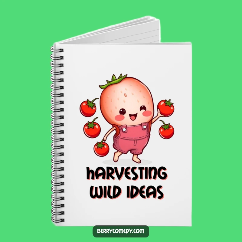 Funny Strawberry Overalls Notebook: Cheerful Juggling Tomatoes Diary, Gift!