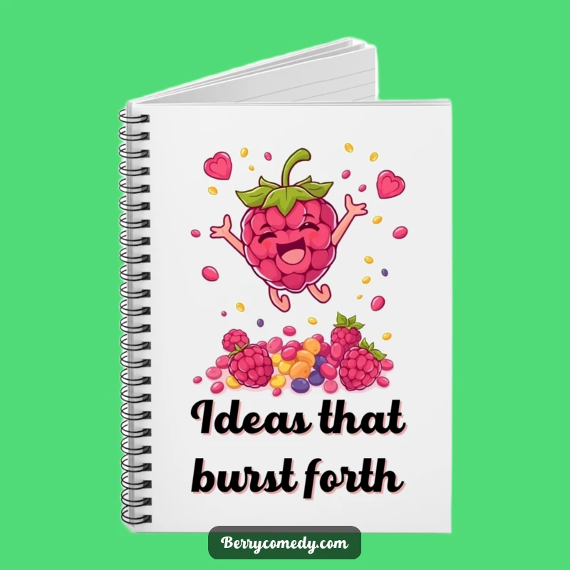 Funny Raspberry Leaping Seeds Notebook: Jot Down Ideas with Vibrant Humor Gift