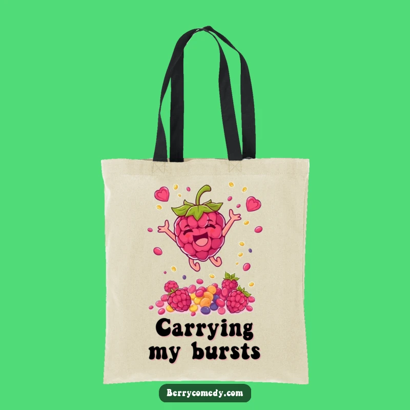 Funny Raspberry Leaping Seeds Tote Bag: Stylish and Energetic Gift